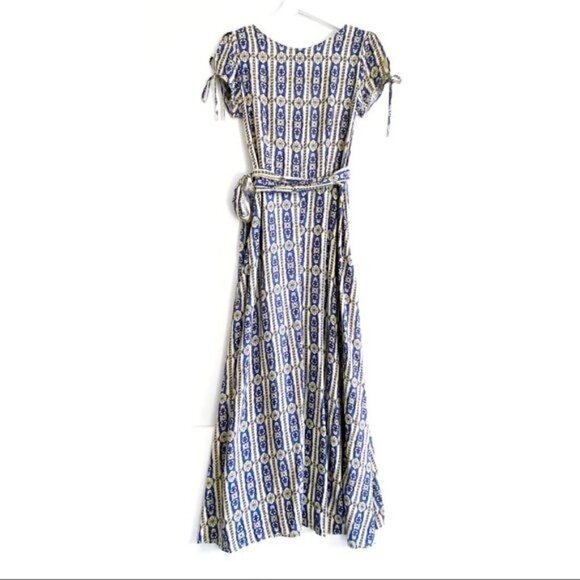 Cleobella Almudena Printed Wrap Dress Azure, Size XS - Picture 4 of 14